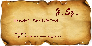 Hendel Szilárd névjegykártya